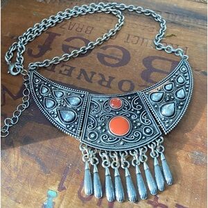 Southwestern Style Necklace Boho Silver